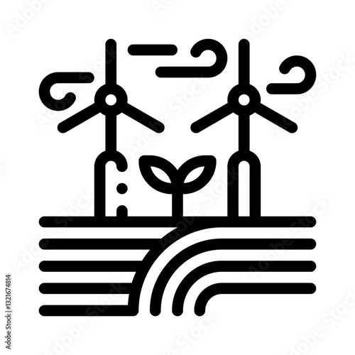 wind farm line icon