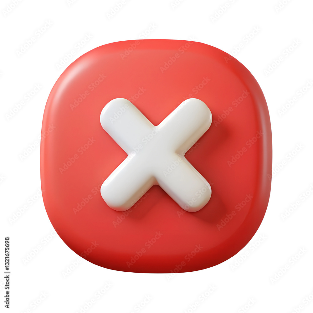 Fototapeta premium tick checkmark cross approved error mark, tick, cross, vector, vote, check, ok, icon, right, checkmark, button, sign 3D icon illustration png