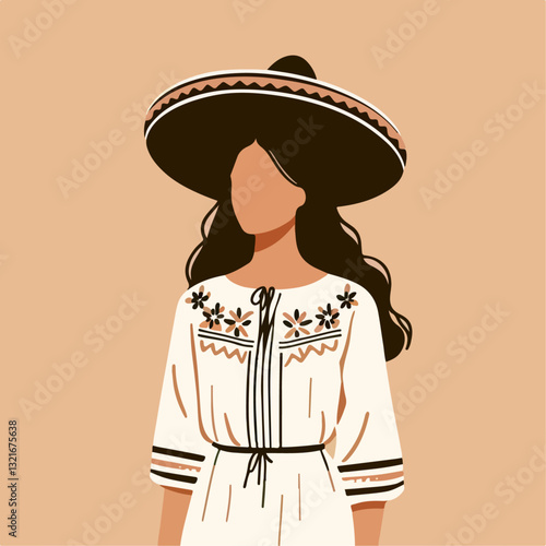 Mexican girl character illustration