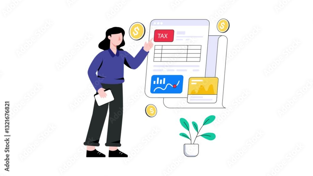 Tax Report 2d animation, 4k video Tax Report 2d animation, 4k video