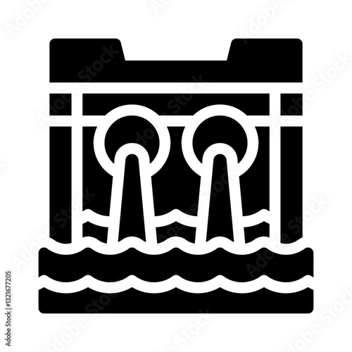 hydroelectric power glyph icon