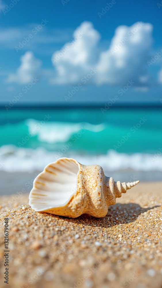 Close-up of a Delicate Sea Shell Isolated on Transparent Background, Perfect for Travel Brochures and Beach-Themed Marketing Close-up of a Delicate Sea Shell Isolated on Transparent Background, Perfect for Travel Brochures and Beach-Themed Marketing