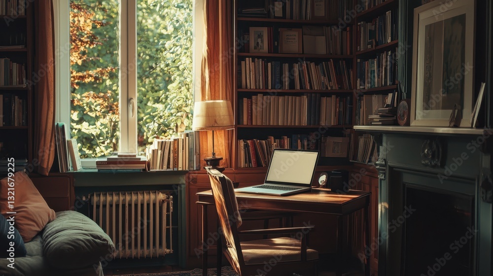 Sunlit Library Nook Sunlit Library Nook
