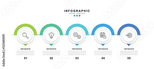 Vector Infographic label design template with icons and 5 options or steps. for your business data. Vector Illustration.
