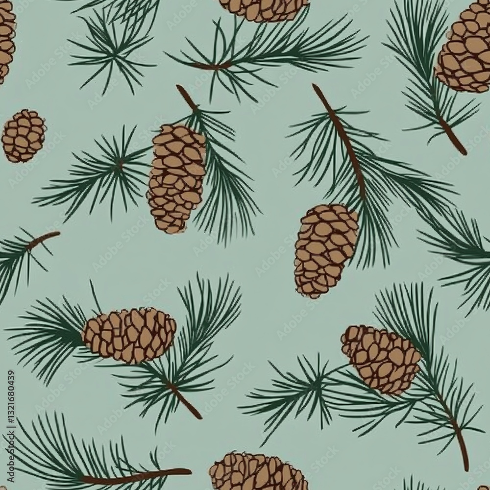 Obraz premium Nature themed pine cone pattern background digital art textured environment aesthetic viewpoint