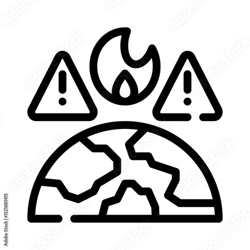 risk heat map line icon