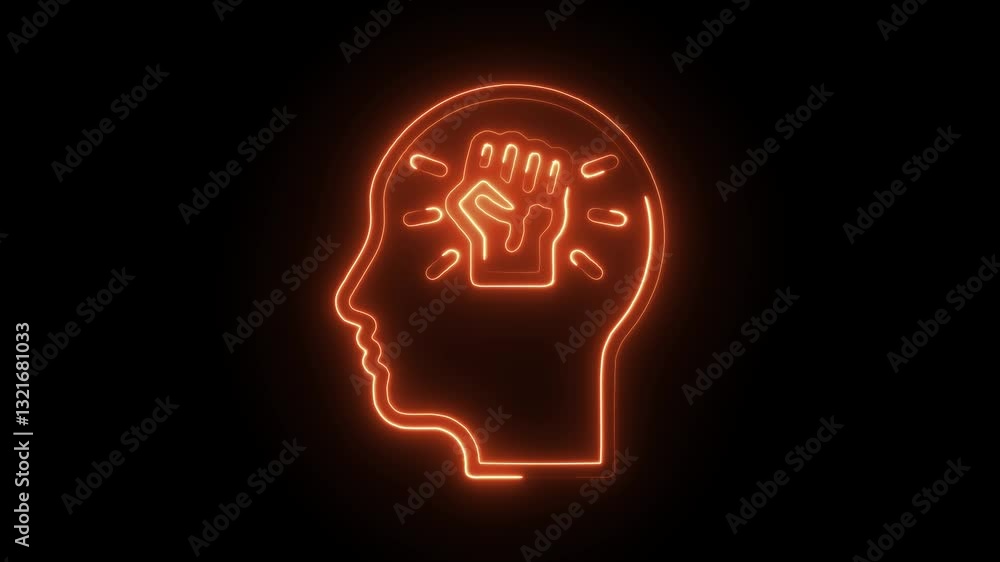 Glowing neon inner, icon isolated on black background. HD Video motion graphic animation Glowing neon inner, icon isolated on black background. HD Video motion graphic animation