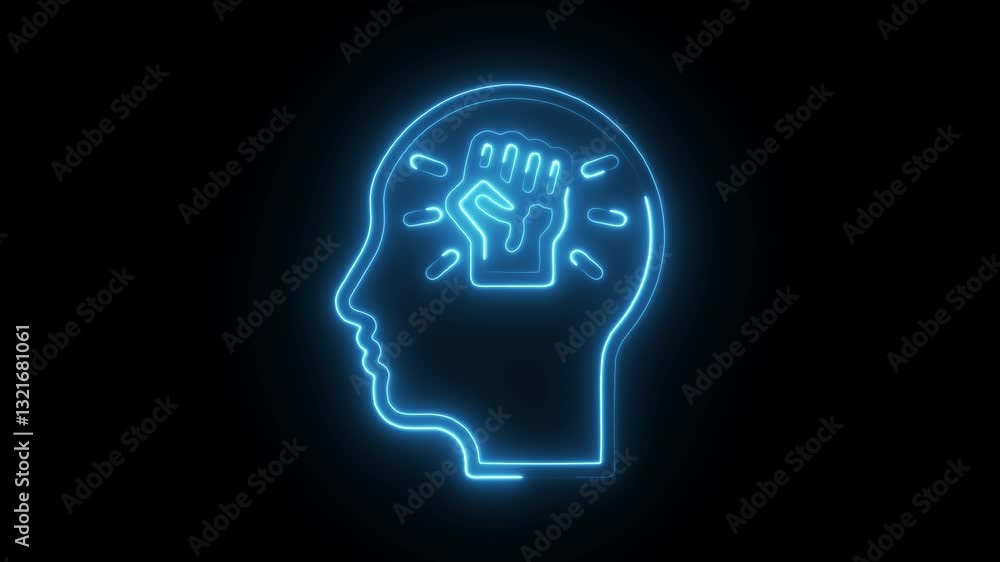Glowing neon inner, icon isolated on black background. HD Video motion graphic animation Glowing neon inner, icon isolated on black background. HD Video motion graphic animation