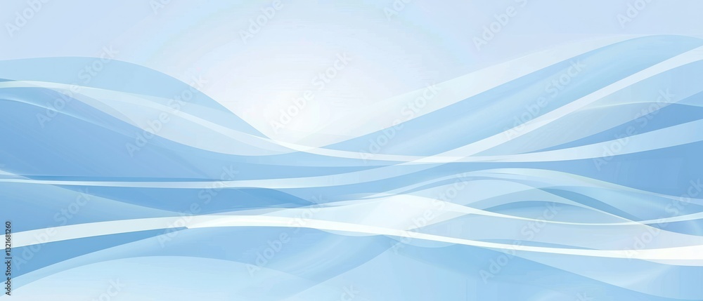 Fototapeta premium Abstract blue background with waves and copy space for text presentation of water, air or energy concept Blue background with waves, smooth gradient wallpaper
