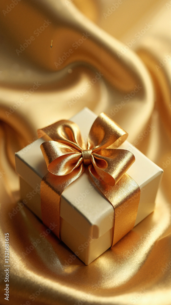 Luxurious Gift Box with Gold Ribbon Isolated on Transparent Background for Holiday Marketing and Special Occasions Luxurious Gift Box with Gold Ribbon Isolated on Transparent Background for Holiday Marketing and Special Occasions