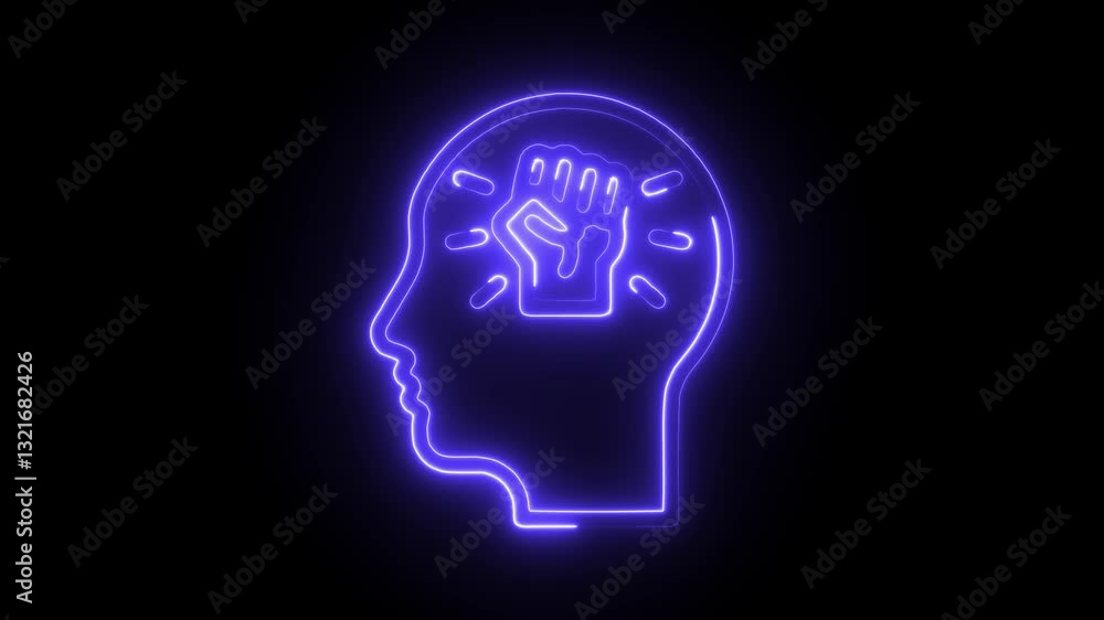 Glowing neon inner, icon isolated on black background. HD Video motion graphic animation Glowing neon inner, icon isolated on black background. HD Video motion graphic animation