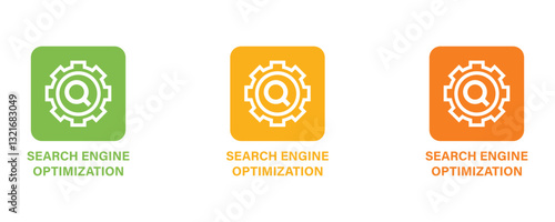 Search engine optimization icon vector set, flat colorful SEO icons vector set isolated on white background.