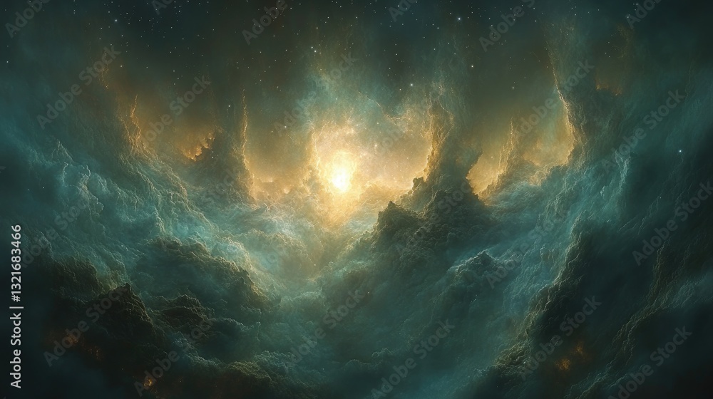 Celestial Nebula Glowing Star, Cosmic Cloudscape, Space Background, Sci-Fi Art Celestial Nebula Glowing Star, Cosmic Cloudscape, Space Background, Sci-Fi Art