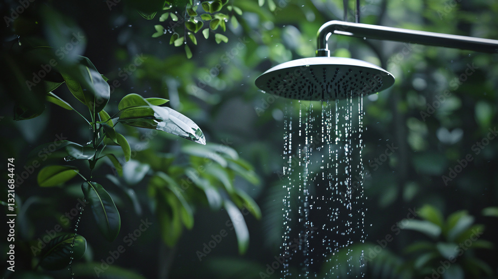 Fototapeta premium Oszczędzający Wodę Nadajnik do Pryszności dla Ochrony Środowiska