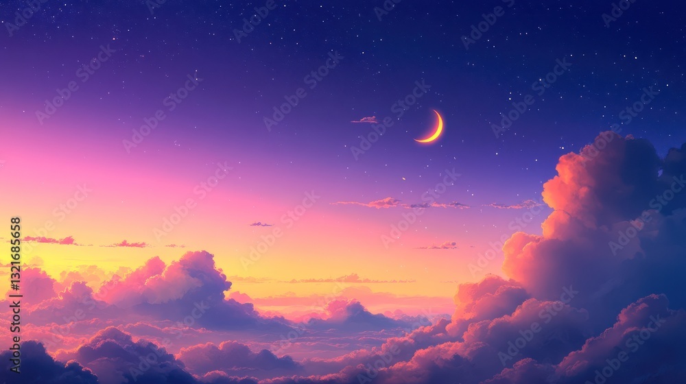 Obraz premium Dreamy Pastel Sunset Sky