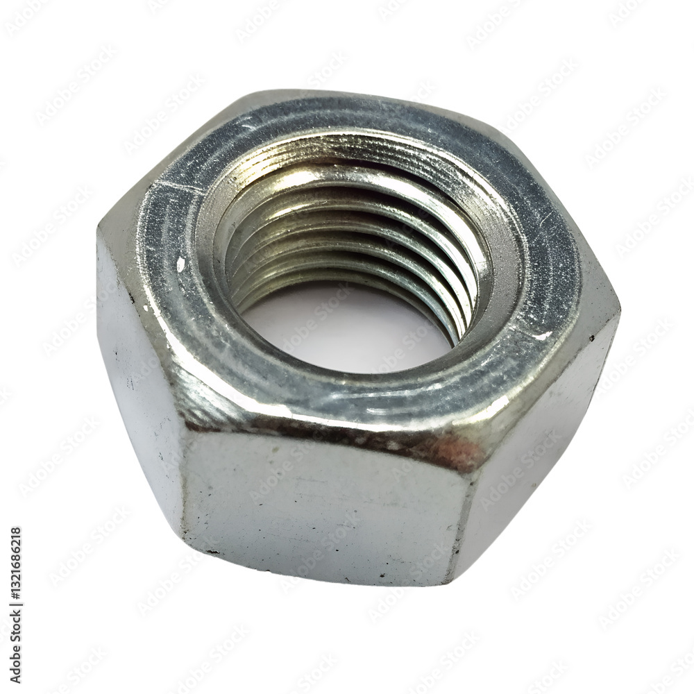 Hex Nut Isolated on Transparent Background.. Hex Nut Isolated on Transparent Background..