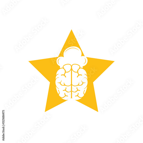 Smart chef vector logo design concept. Brain and chef hat icon.