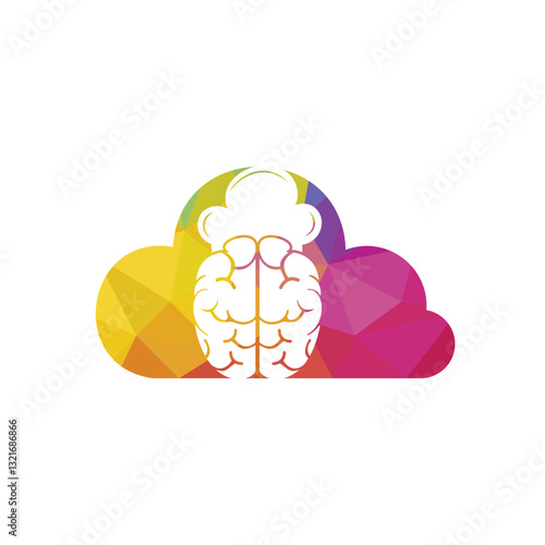 Smart chef vector logo design concept. Brain and chef hat icon.