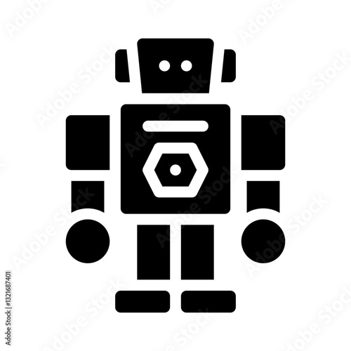 robotic exoskeleton glyph icon