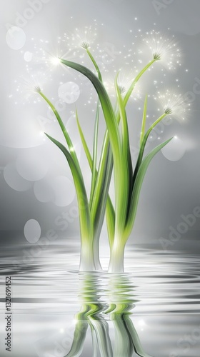 Wallpaper Mural Enchanted Floral Art: Delicate Plants in a Magical Setting Torontodigital.ca