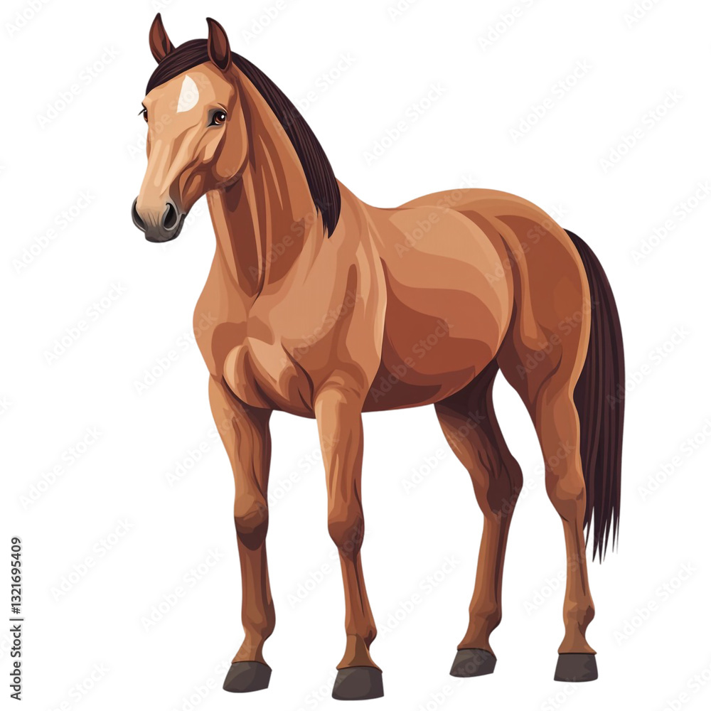 Fototapeta premium Majestic brown horse stands proudly elegant equine beauty