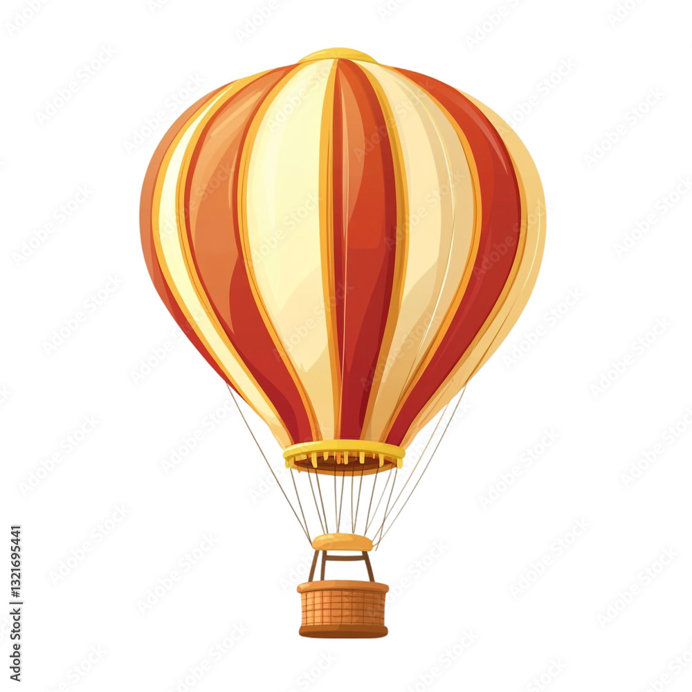 Naklejka premium A cheerful hot air balloon soaring high in the sky a whimsical adventure awaits