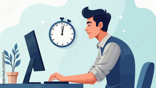 Disciplined freelancer utilizing time tracking tools to monitor productivity and maintain focus