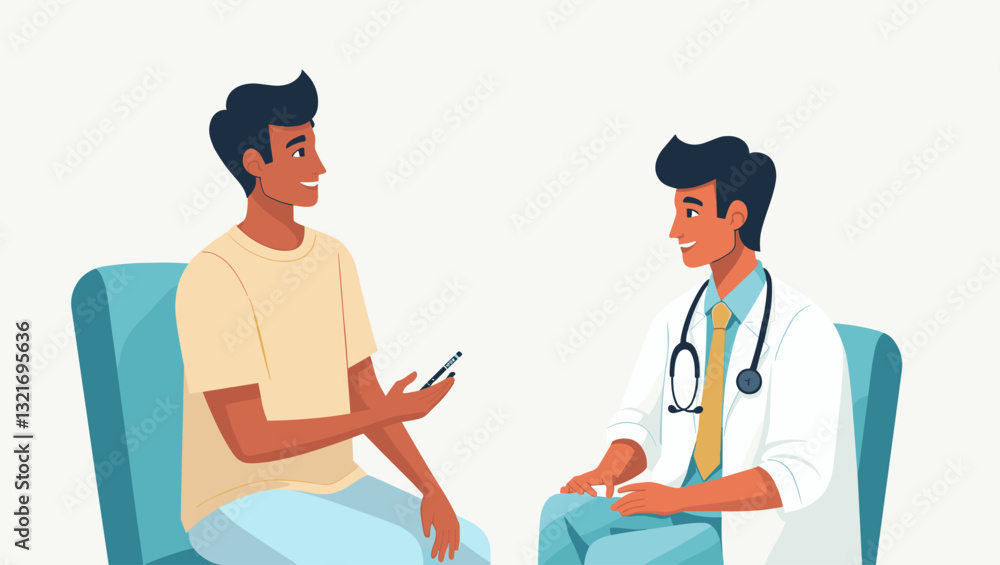 Doctor Consulting Diabetes Patient on Managing Blood Glucose Levels with Insulin and Medication Doctor Consulting Diabetes Patient on Managing Blood Glucose Levels with Insulin and Medication