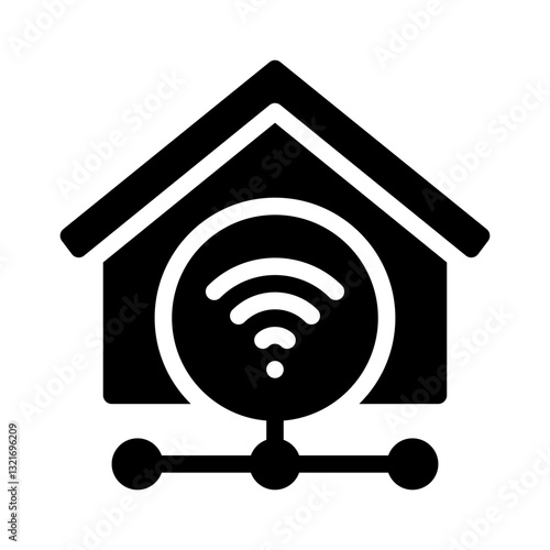 smart home glyph icon