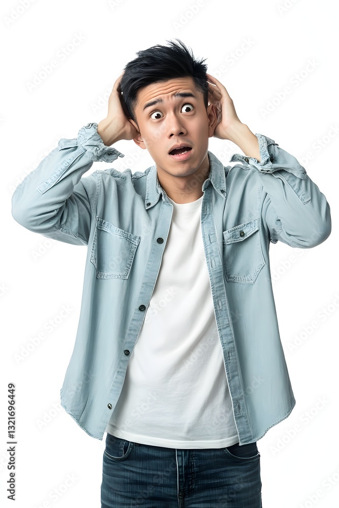 young man with headache young man with headache