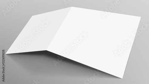 3D Square Bifold Clear Brochure Mockup Template