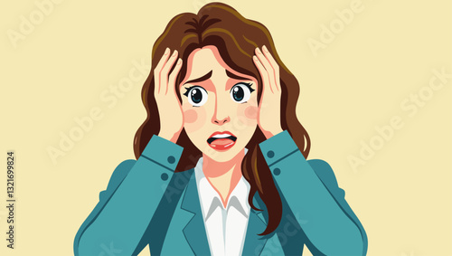 Overwhelmed Woman Experiencing Stress and Pressure in Daily Life