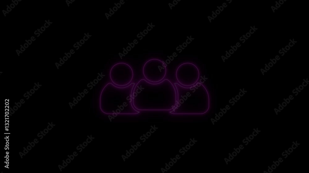 the Group people man icon glowing animation saber video on black background the Group people man icon glowing animation saber video on black background