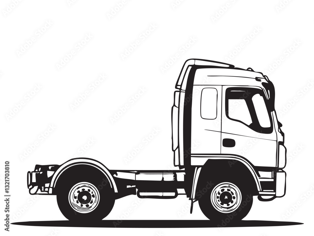 Fototapeta premium Cargo Truck icon. Silhouettes of various types of truck and trailer