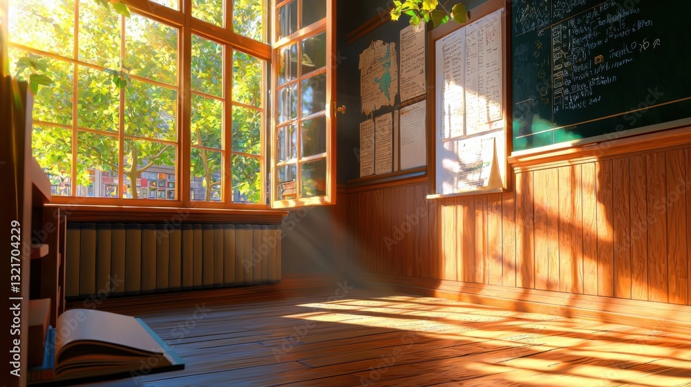 Fototapeta premium Step into the future of education with our vibrant virtual classroom Experience enhanced engagement through captivating animated learning materials, transforming traditional lessons into immersive