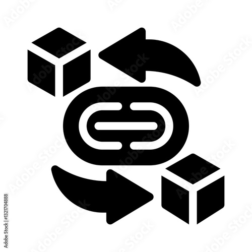 blockchain logistics glyph icon