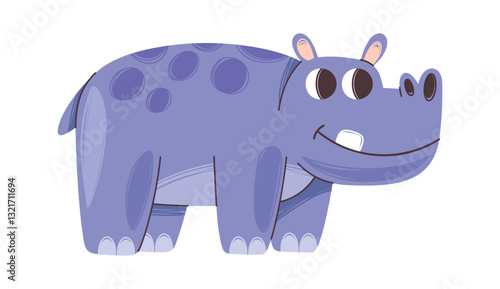 Hippopotamus cute safari animal character