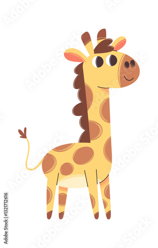 Giraffe cute safari animal character
