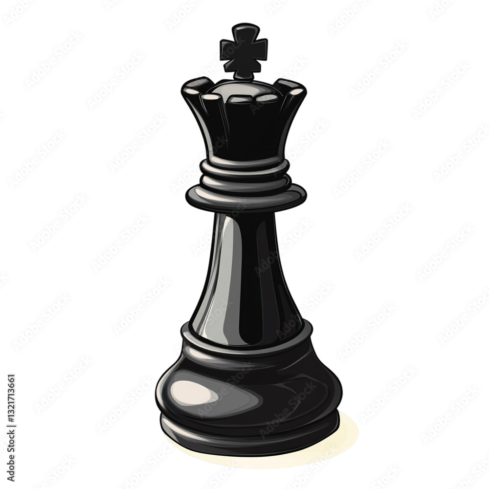 Majestic Black Chess Queen Powerful Strategy Game Piece Majestic Black Chess Queen Powerful Strategy Game Piece