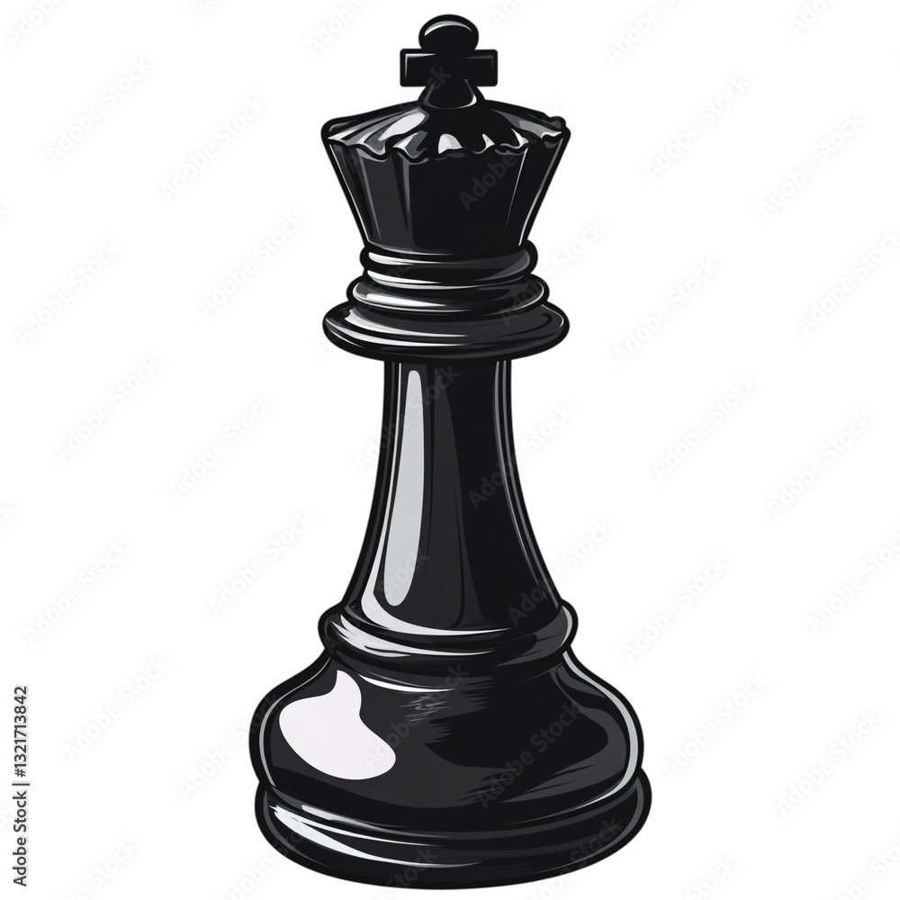 Majestic Black Chess King Powerful Strategy Game Piece Majestic Black Chess King Powerful Strategy Game Piece