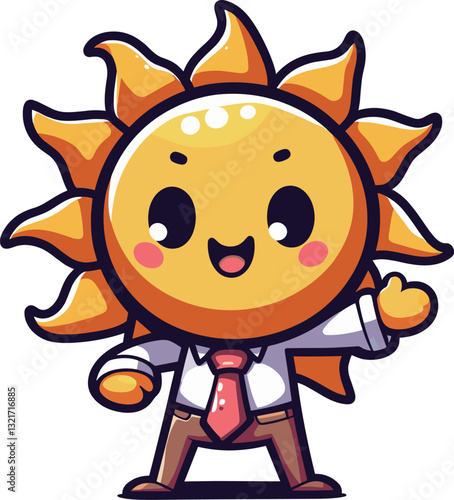 太陽の顔の熱血系先生のイラスト