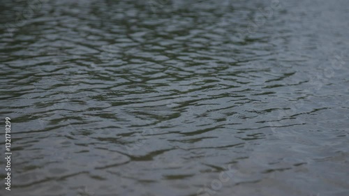 Gros plan sur l'eau d'un fleuve en slow motion.