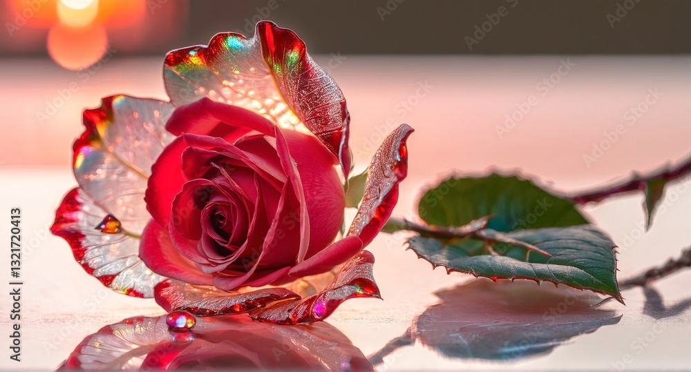 red rose abstract illustration