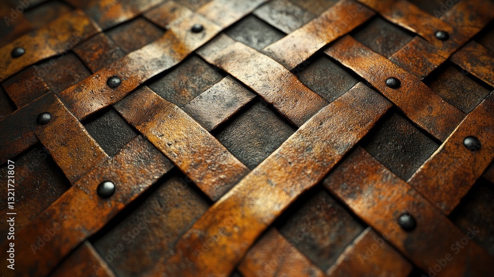Rustic woven leather texture, dark background Rustic woven leather texture, dark background