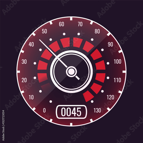 Middle speed indication speedometer display