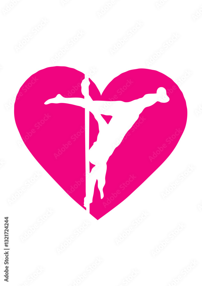 Fototapeta premium coeur pole dance love