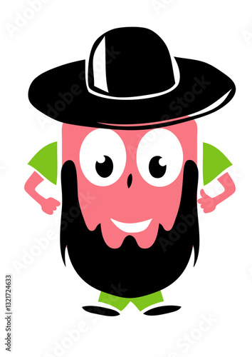 papy papa moustache chapeau personnage rigolo smiley bonhomme
