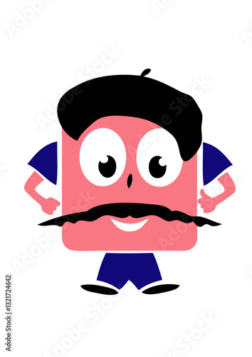 papy papa moustache chapeau personnage rigolo smiley bonhomme