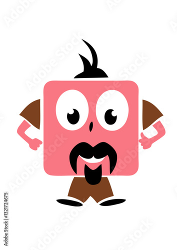 papy papa moustache chapeau personnage rigolo smiley bonhomme