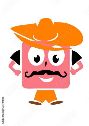 papy papa moustache chapeau personnage rigolo smiley bonhomme